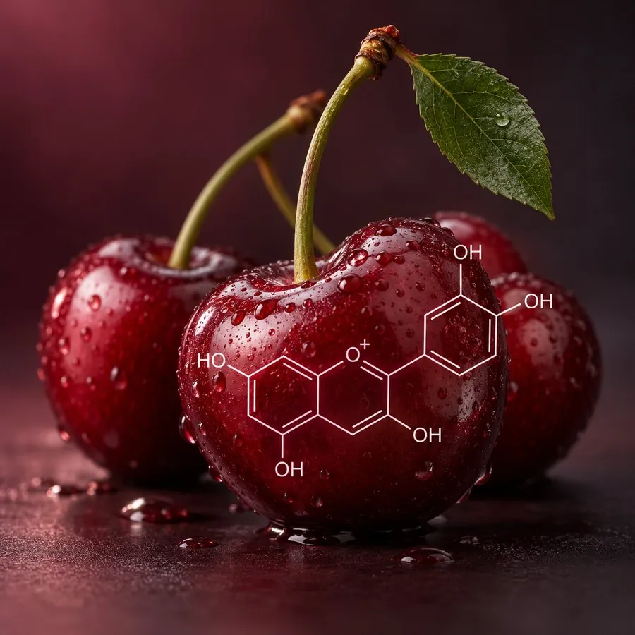 Tart cherries with the structure of cyanidin